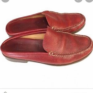 COLE HAAN Vintage Red Mules Loafers Slides. Size 7